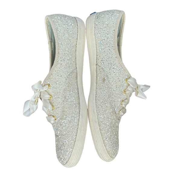 Kate Spade x Keds Sparkly Silver Womens Fashion Sneakers Size 8.5 - Picture 5 of 10